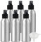ZEOABSY Pack of 6 Empty 50ml Silver Aluminium Spray Bottle Refillable Aluminum Bottles with Black Fine Mist Sprayer Metal Spray Bottles for Perfume Hair Garden Travel, Funnel