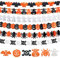 Jusduit Halloween Deko Set 6 STK Halloween Girlande Halloween Banner Fasching Partygirlanden,Halloween Fledermaus Spinnen Skelett Geist Kürbis Papiergirlande für Halloween Party Dekoration