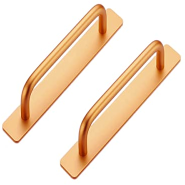 CcHhyyt Selbstklebender Griff Schrankgriffe Aluminium Griffe für Kleiderschrank Schlafzimmer Badezimmer Edelstahl Küchengriffe für Küchenschränke Möbelgriffe Küchengriffe 2 Stück(138mm, Rose Gold)