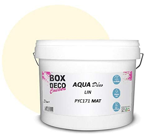 BOX DECO COULEURS Peinture murale acrylique aspect mat Aqua Déco - 10L, Beige Lin