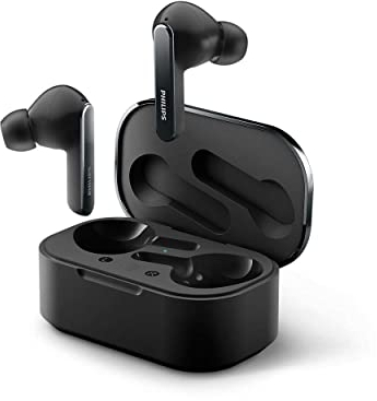 Philips Audio TAT5506BK True Wireless Kopfhörer, Noise Cancelling Pro, handliche kabellose Ladehülle, Erwachsene Wireless Earbuds, In Ear Kopfhörer mit Dual Mic, Bluetooth, 32 Stunden Spielzeit,