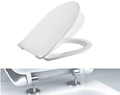 Ramm Toilettensitz mit Absenkautomatik Soft Close | WC Sitz aus antibakteriellem Duroplast mit Quick-Release-Funktion | Made in EU |kompatibel mit G iCon | inklusive Befestigungsmaterial(slim)