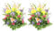 Admired By Nature GPB4328-YW/PUR/PK-2 Künstliche Dahlie, Morning Glory und Ranunkeln und Blüten, gemischter Strauch, 30 Stiele, 2 Stück