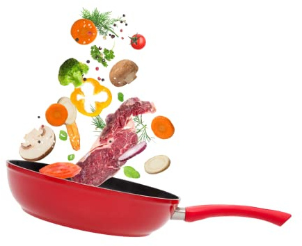 Bratpfanne FFP Serie Stielpfanne Ø28cm Induktion Braten Steak Schmorpfanne Grill Pfanne Rot