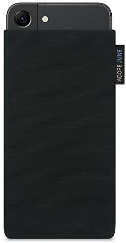 Adore June Classic Schwarz Tasche kompatibel mit Galaxy S25 Plus/Galaxy S24 Plus / S23 Plus / S22 Plus Handytasche aus widerstandsfähigem Cordura Stoff mit Display Reinigungs-Effekt