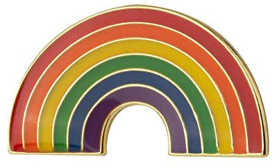 Rainbow LGBT Pride Metal Enamel Pin Badge – 2.5 x 1.9 cm Colorful Festival Lapel Pin – Hard Enamel Rainbow Badge with Gold Trim for LGBTQ+ Visibility, Events, Fashion, and Collectors