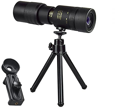 Monokular Teleskop, 10-300x40mm BAK4 Prisma/FMC Objektiv/Nachtsicht/Zoom HD Monocular Telescope Erwachsene mit Mobiltelefonclip und Halter für Wildtiere Vogelbeobachtung Wandern Jagd Camping