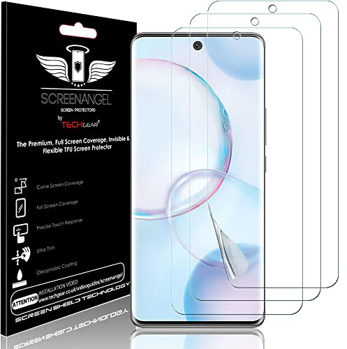 TECHGEAR [3 Pack Screen Protector fits Honor 70 5G [Screen Angel Edition] [Case Friendly] [Bubble Free] [FULL Screen Coverage] HD Clear Flexible TPU Film