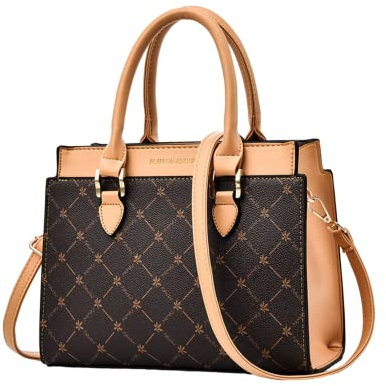 NICOLE & DORIS Handtasche Damen Mittelgroß Frauen Umhängetasche Elegant Schultertasche PU Leder Henkeltasche Shopper Tote Tasche mit Abnehmbarem Schultergurt Aprikose