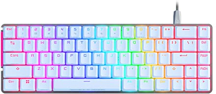 ASUS ROG Falchion Ace Mechanical Gaming Keyboard, RGB 65% Compact, ROG NX Network, Lubricated and Stabilized, ABS Keys, KVM Connection, Three Angle, Protective Case, White, Spanish Version