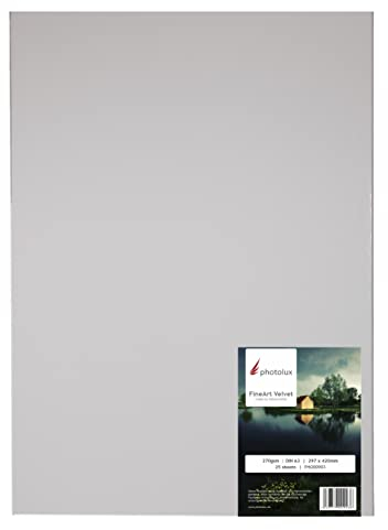 Photolux FineArt Velvet 270 gsm Matt Fotopapier in Premiumqualität - DIN A3 (297x420mm) 25 Blatt