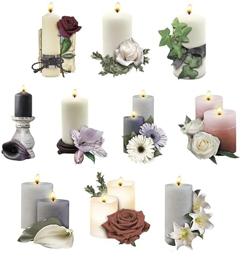 Ideen mit Herz 3-D Motive, ausgestanzt, ca. 7-10 cm, 10 Stück im Beutel | Bilder zum Basteln & Dekorieren | Grußkarten selber machen | Bildmotive für Scrapbooking & DIY-Deko (Kondolenz Kerzen)