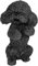 KYEYGWO Obsidian Stein Pudel Figur Deko, Reiki Kristall Hund Statue Ornamente Welpe Heilstein Skulptur Harz Tier Sammlerfigur für Haus Büro, 11,3 cm Hoch