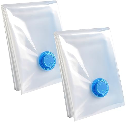 TNSLAND 2 Stück Vakuumbeutel Extra Groß (130x100cm), Reißverschluss, Durchsichtig, PA + PE Material, Wiederverwendbar, Speicherbeutel, Vakuumbeutel für Kleidung, Bettdecken, Handtücher