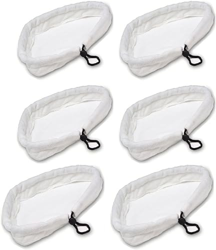 Hovico 6Pcs Steam Mop Pads,Replacement Microfiber Cleaning Pads Washable Cloths Compatible for Steamboy H2O H20