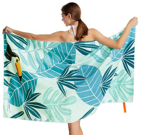 CHARS Mikrofaser Strandtuch XXL Campingtuch Schnelltrocknendes Handtuch Sandfrei Ultraweiches 2-seitigem Musterdruck Reisehandtuch Kompaktes und leichtes Saunatuch Fitness(100×160cm)
