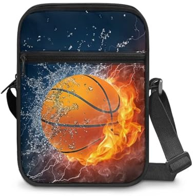 Renewold Umhängetasche, Kuriertasche, Handytasche, Handtasche, Schultertasche für Damen, Herren, Kinder, Jungen, Mädchen, Basketball