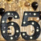 8.8 Decorative LED Light Up Numbers, Glitter Marquee Number Sign for 65th Birthday Party Wedding Backdrop Home Bar Wall Decoration, Black Number 65