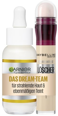 Bundle of Maybelline New York Instant Anti-Age Effekt Concealer, Nr. 01 Light, 6,8 Ml + Garnier SkinActive, Anti-Dark Spot Serum, 1 x 30 ml