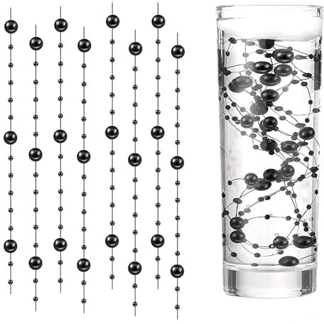 18 Pezzi Perle Nero, Floating Pearls Beads, Centrotavola Natalizio, Perle Galleggianti per Vasi, per Vaso, Riempitivo per Bottiglie d'Acqua, Matrimonio, Decorazione Centrotavola (1.2M)