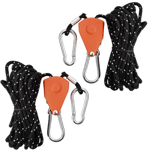 2 Piezas Cuerda de Camping Resistente a la Carga, Cuerda de Nailon para Tienda de Campaña, Tensor Cuerda para Acampar al Aire Libre, 4M Cuerda Reflectante para Tienda de Campaña