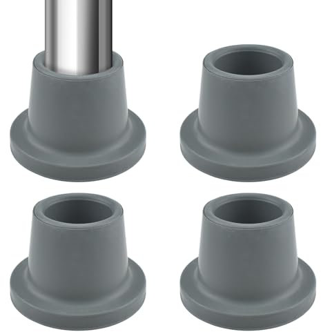 ZIUZI Lot de 4 pieds de rechange pour chaise de douche, pieds à ventouse en caoutchouc antidérapant, insert en métal renforcé pour tabouret de douche, banc de douche et chaise de bain, gris