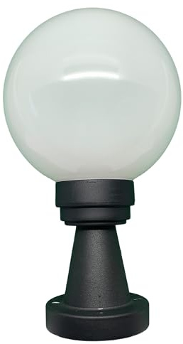 Kugelleuchte Kugellampe Außenleuchte weiß mit Sockel Ø 25cm Gartenlampe 230V