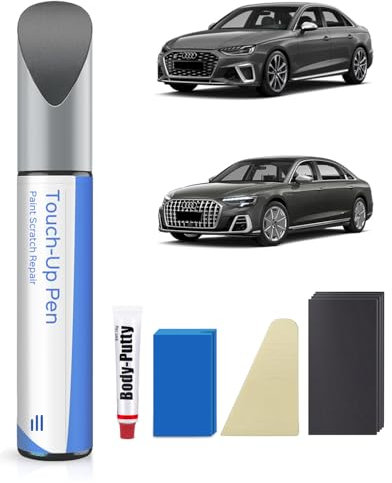 PARTS4EV LX7R/0C Monsun Grau Metallic Ausbesserungsfarbe Kit– Exakte Übereinstimmung für Audi – Ausbesserung von Kratzern und Abplatzungen