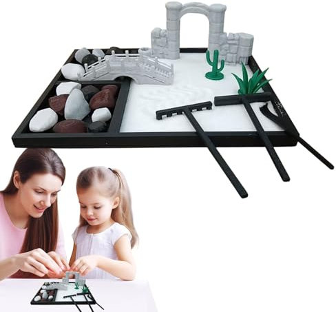 Zen Garten Set Deko Tisch - Zen Garten Set für Büro | Zen Garten Set Meditation Yoga Büro Japanischer Stein Sand Tisch Zen Klein Zen Garten Set