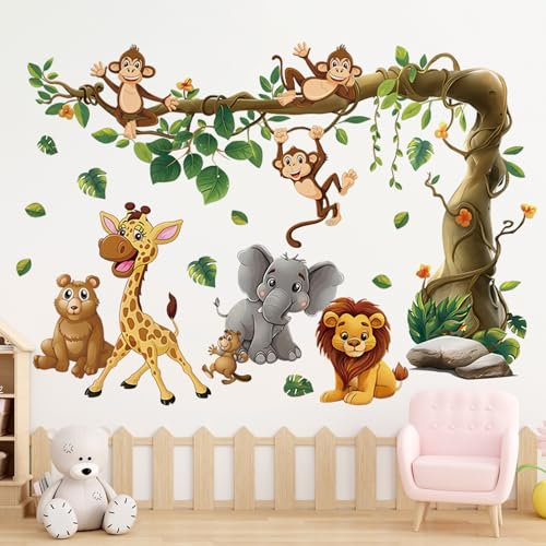milaosk Pegatinas Pared Infantiles Animales de Bosque Vinilos de Pared Decorativos Papel Pintado Infantil Autoadhesivo Murales Adhesivos Decoración para Habitacion Bebe Niños