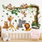 milaosk Wandtattoo Dschungel Waldtiere Bäume Wandsticker Tiere Elefanten Affe Giraffe Löwe Bär Wandbilder Tapete Wandaufkleber Kinderzimmer Babyzimmer Kleinkinderzimmer Schlafzimmer Wanddekoration