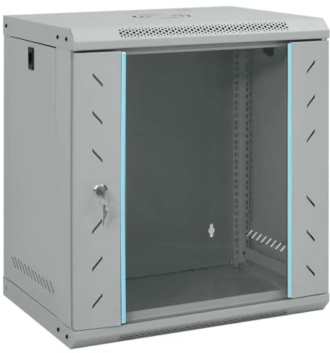 vidaXL Network Cabinet with Storage Grey 53 x 45 x 60 cm Steel