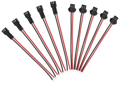 Jotekonoby LED-Anschlussklemme, 2-polig, männlich, weiblich, Drahtverbinder für LED-Licht für Stangen mit Kupferdraht und PVC-Kabel, wasserdichtes Design (10 Stück)