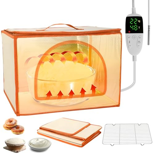 Caja de fermentación para pan con masa fermentadora, plegable con tres superficies calefacción, control temperatura de 10 – 45 °C, temporizador 48 h, armario de fermentación con sensor