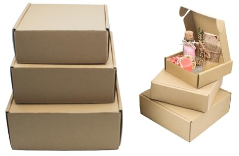 6er-Set Versandkartons aus Wellpappe Sortiment in 6 verschiedenen Größen | braune Pack- und Versandboxen im Bulk-Set für Lagerung und Versand