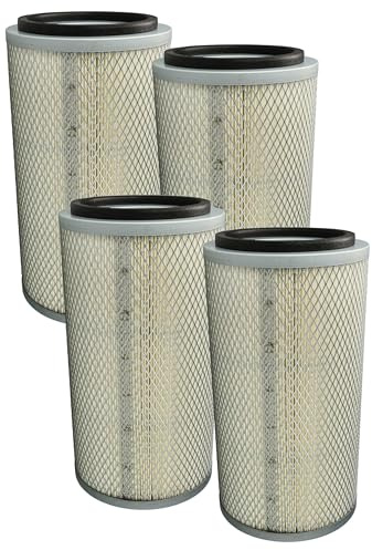 vhbw 4x Filterpatrone kompatibel mit Unicraft SSK 2.5 | SSK 3, SSK 3.1, MSSG 105 A Sandstrahlkabine - Papier-Filter mit Maschengitterkorb