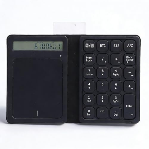LICAEVEY Bluetooth-Nummernblock mit 23 Tasten, Faltbarer, Ultradünner, Kabelloser Ziffernblock mit Touchpad und Taschenrechner, für Laptop, Tablet, PC, Desktop, Gewinnt Android OS X