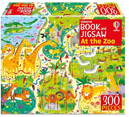Usborne Book and Jigsaw At the Zoo