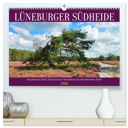 Lüneburger Südheide (hochwertiger Premium Wandkalender 2026 DIN A2 quer), Kunstdruck in Hochglanz: Misselhorner Heide, Schmarbecker Wacholderwald und Oberohner Heide (CALVENDO Natur)