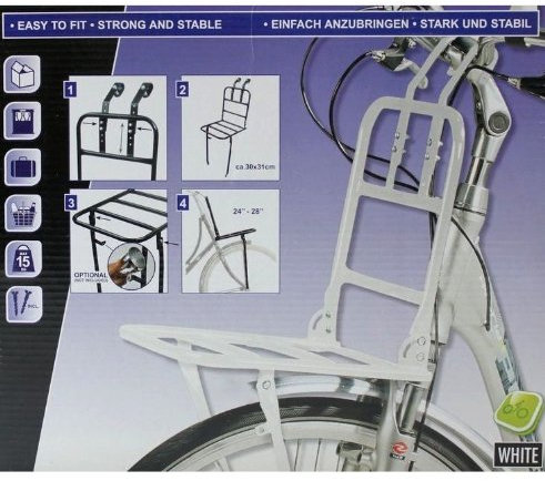 Hollandrad Vorne Front Fahrradgepäckträger Fahrrad Gepäckträger in Weiss