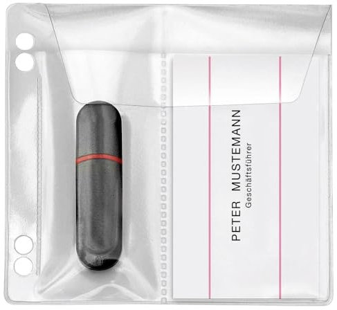Kronenberg24 USB-Stick Hüllen transparent abheftbar 100 Stück Packung