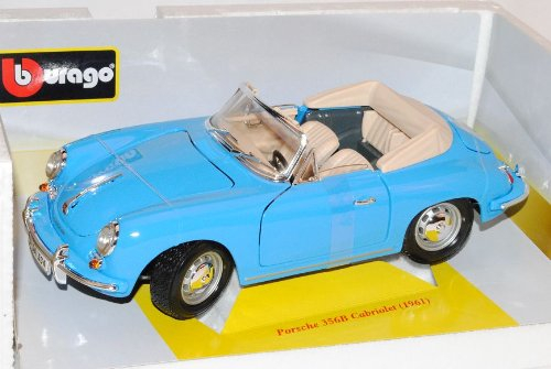 Bburago Porsche 356B Cabrio Hell Blau 1961 1959-1963 18-12025 1/18 Modell Auto