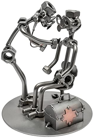 STEEMO Schraubenmännchen Arzt Arztkoffer Ärzte-Geschenk Metall-Deko 12x12x15 cm
