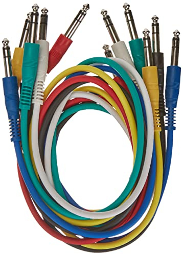 Adam Hall Cables 3 STAR BVV 0090 SET - Juego de 6 cables de conexión de 6,3 mm Jack Stereo 0,90 m