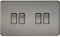 Knightsbridge SF4100BN Screwless 10 A 4-Gang 2 Way Switch, Black Nickel