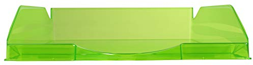 Exacompta - Réf. 12397D - 1 corbeille à courrier ECOTRAY - dimensions utiles 34 x 25 x 6,5 cm - pour documents au format A4+ - peut contenir 500 feuilles - couleur vert pomme translucide