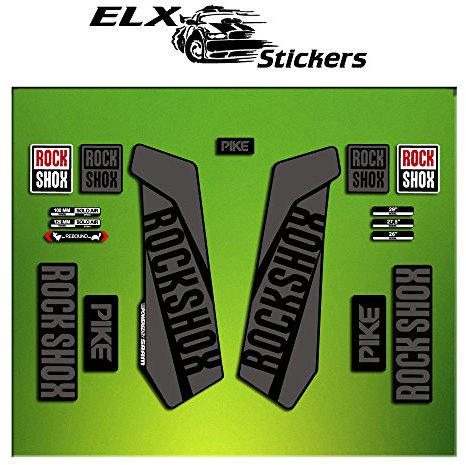 Pegatinas HORQUILLA Rock Shox Pike 2016 ELX24 Stickers Aufkleber AUTOCOLLANT Decals Bicicleta Cycle MTB Bike 29 Negro/Black