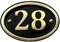 Solid Brass House Number Oval Design (No 28)