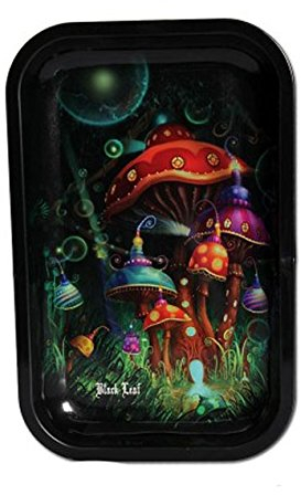 Black Leaf' Rolling Tray 'Mushroom' S