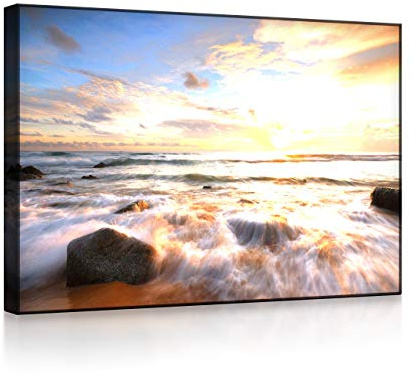 lightbox multicolor | Bilder mit LED Licht | Sonnenuntergang am Meer | 80x60 cm | Fully Lighted